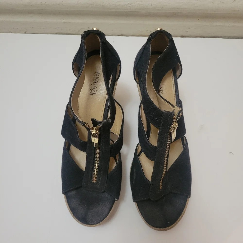 Michael Kors Berkeley Espadrille Platform Sandals‎ Coastal Beach Boho Girly